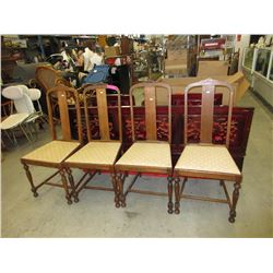 4 Vintage Oak chairs - 1940's