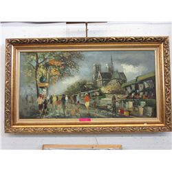 Vintage "Burnette" painting on canvas
