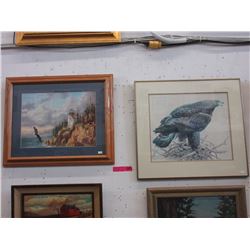 2 Framed prints of eagles