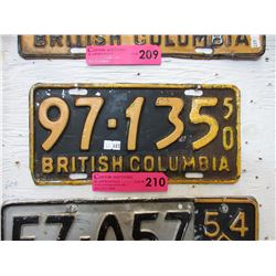 1950 BC licence plate