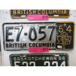 1952 BC licence plate