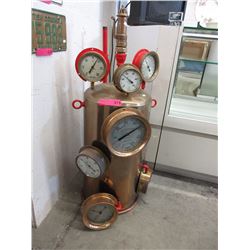 Brass nautical tank with gauges