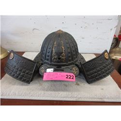 Cast iron samurai helmet decoration