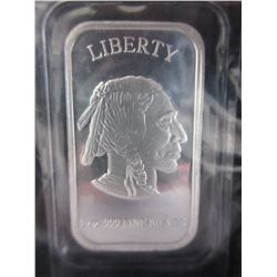 Buffalo/ Indian Motif Silver Art Bar