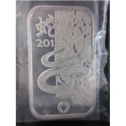 2013 Year of the Snake Silver Art Bar