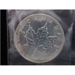 2008 Canadain 1 Troy Oz. Maple Leaf .9999 Silver Coin