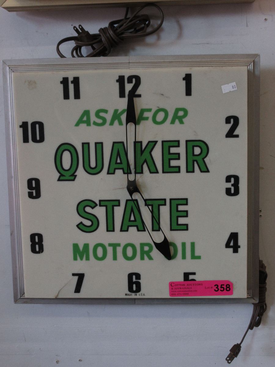 Vintage "Quaker State" electric wall clock