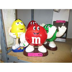 4 Collectible M&Ms candy dispensers