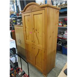 Pine TV cabinet with storage in the base - used