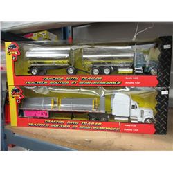 2 New scale model tractor trailers