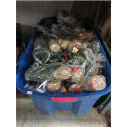 Tote full of Christmas decorations