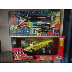 Die-cast replica bank & stock car