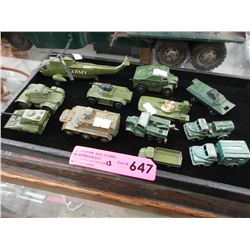 12 Die-cast military vehicles