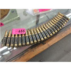 Vintage military ammo cartridge strip