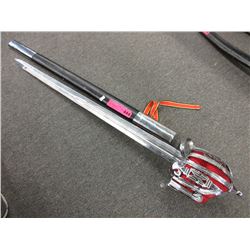 Basket hilt replica sword with sheath