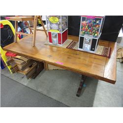 Farm house style wood trestle table