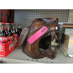Carved wood panther head