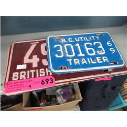 9 Canadian license plates from the 60s & 70s