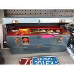 Metal tool box & contents - used