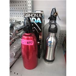 Thermos, soda syphons & water bottle