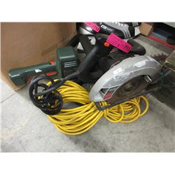 Electric hedge trimmer & circular saw - used