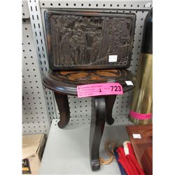 Scottish plant stand & Chinese wood box