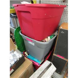 3 Totes of books & household goods