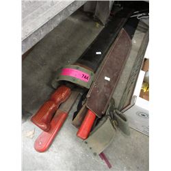 3 Machete's with sheaths - used