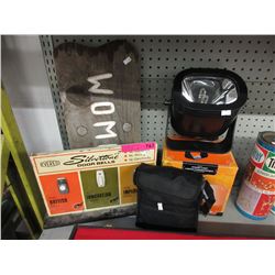 Binoculars,  strobe light & more