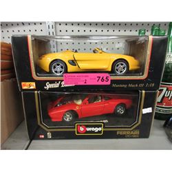 2 Die-cast scale model sports cars