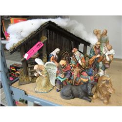 Ceramic Nativity scene.