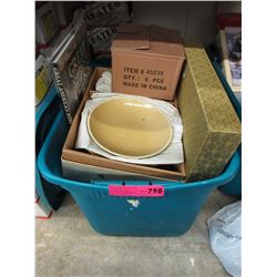 Tote of new & used household goods