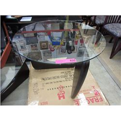 New - Glass top end table