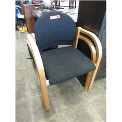 2 Wood framed office chairs - used