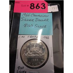 1966 Canadian Silver Dollar Coin