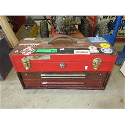 Used metal tool box & contents