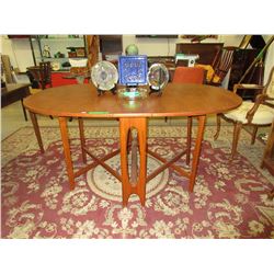 Mid-Century Modern teak drop leaf dining table