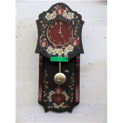 Wood pendulum wall clock - used