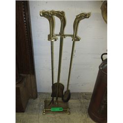 Brass fireplace tools - used
