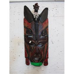 Carved wood wall mask