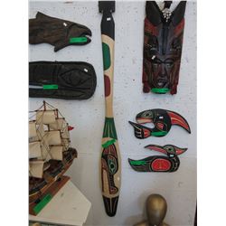 Signed Laurence Andrews carved Oar