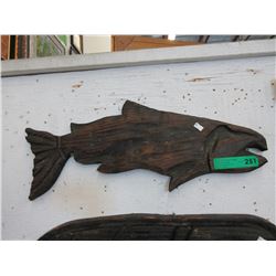 Carved wood wall plaque "Salmon"