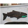 Image 1 : Carved wood wall plaque "Salmon"