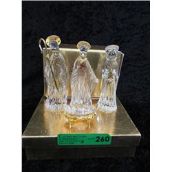 4 Gorham Crystal Nativity pieces