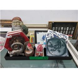 Tray of collectible tiles & Scandinavian items