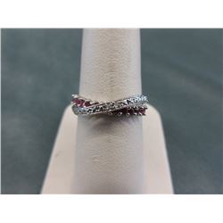 Ruby & Diamond Crossover Style Ring