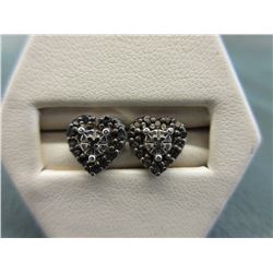 New Black Diamond Heart-Shape Earrings