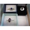 Image 1 : 3 Sterling Silver Estate Rings set with Gemstones