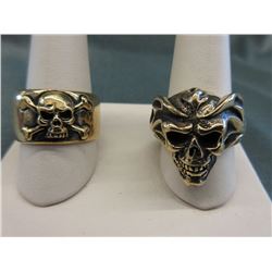 2 Custom-Made Artist-Signed Biker Style Rings