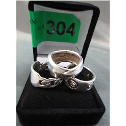 Estate Lot of 3 Sterling Silver Rings